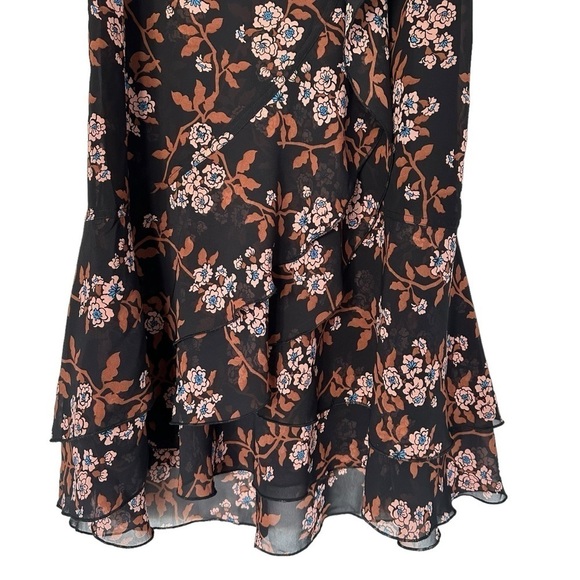 SCOTCH & SODA WOMENS FLORAL ASYMMETRICAL FLOWY FISHTAIL MAXI SKIRT XS NWOT - Picture 4 of 10